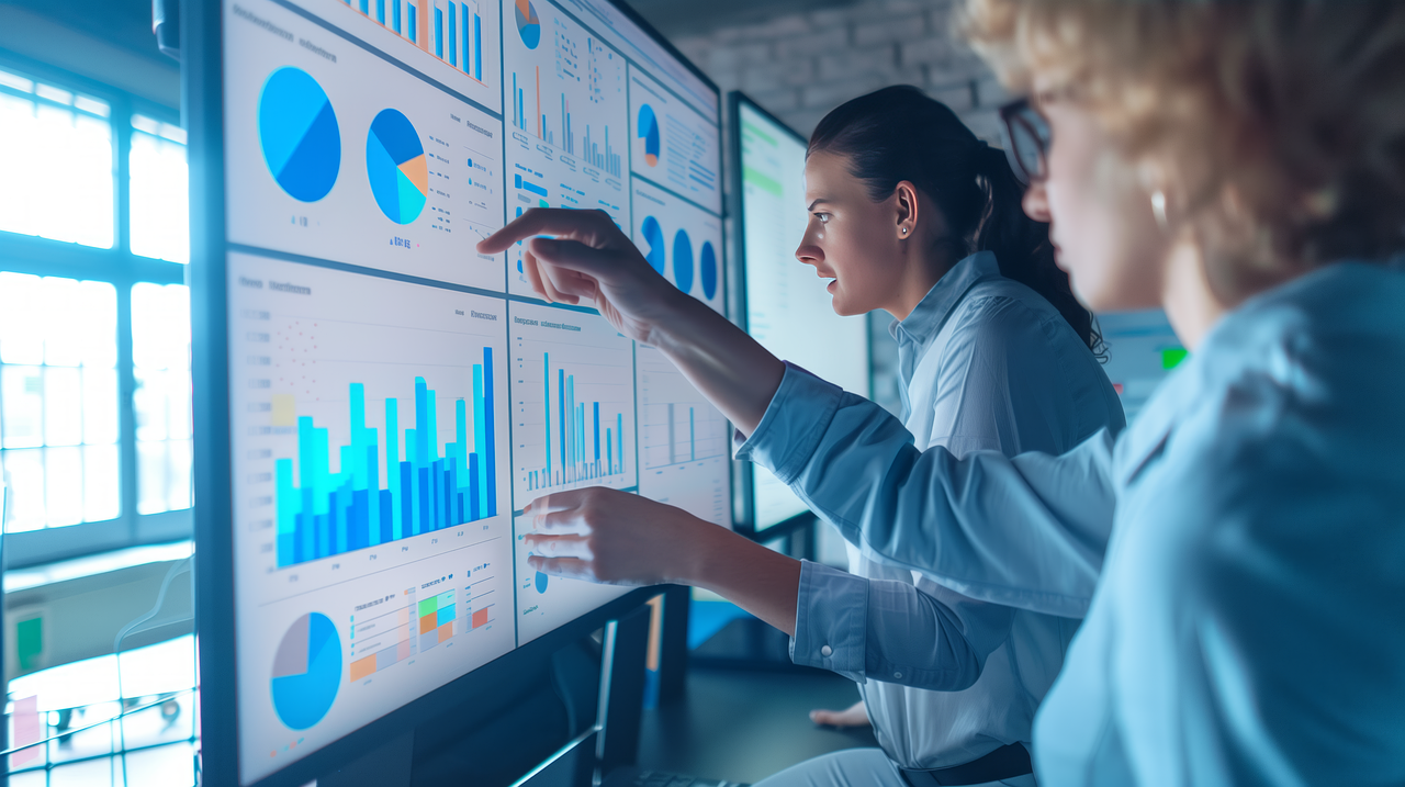 financial staff examining charts